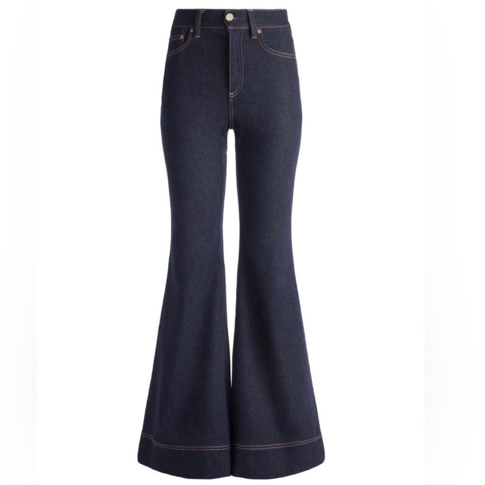 Alice + Olivia High Rise Flare Jeans - Dark Rinse - Size 28